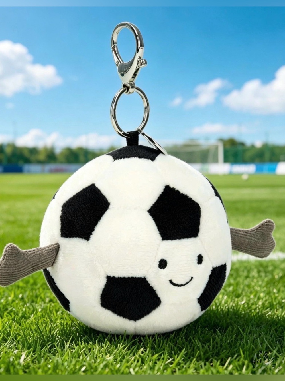 AUTHENTIC Jellycat AMUSEABLES Sports Fifa Soccer Ball Bag Charm Plush Keychain